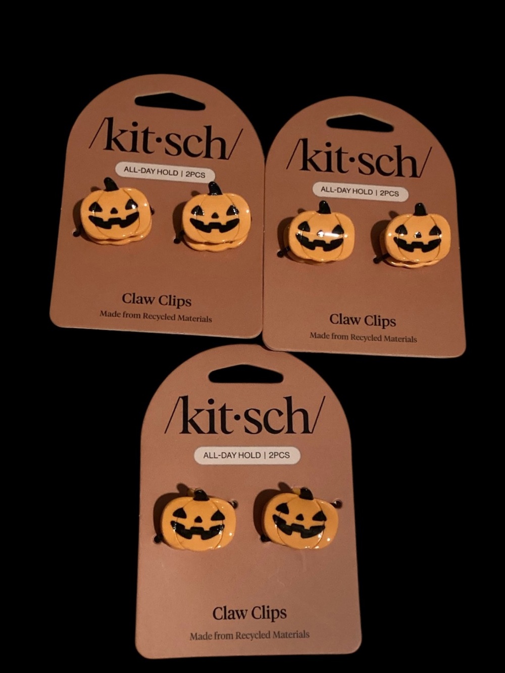 Kitsch Halloween Pumpkin Claw Clips Lot